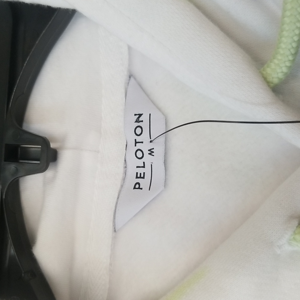 NWT Peloton Size M White Hoodie with Green Accents - Picture 6 of 8